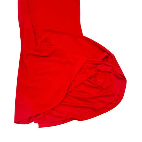 Nwt betsy & Adam Vibrant Red One-Shoulder big bow Gown made in USA size 14 - Picture 11 of 16